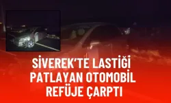 Şanlıurfa Siverek’te Lastiği Patlayan Otomobil Refüje Çarptı