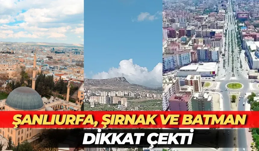 Şanlıurfa, Şırnak ve Batman Dikkat Çekti